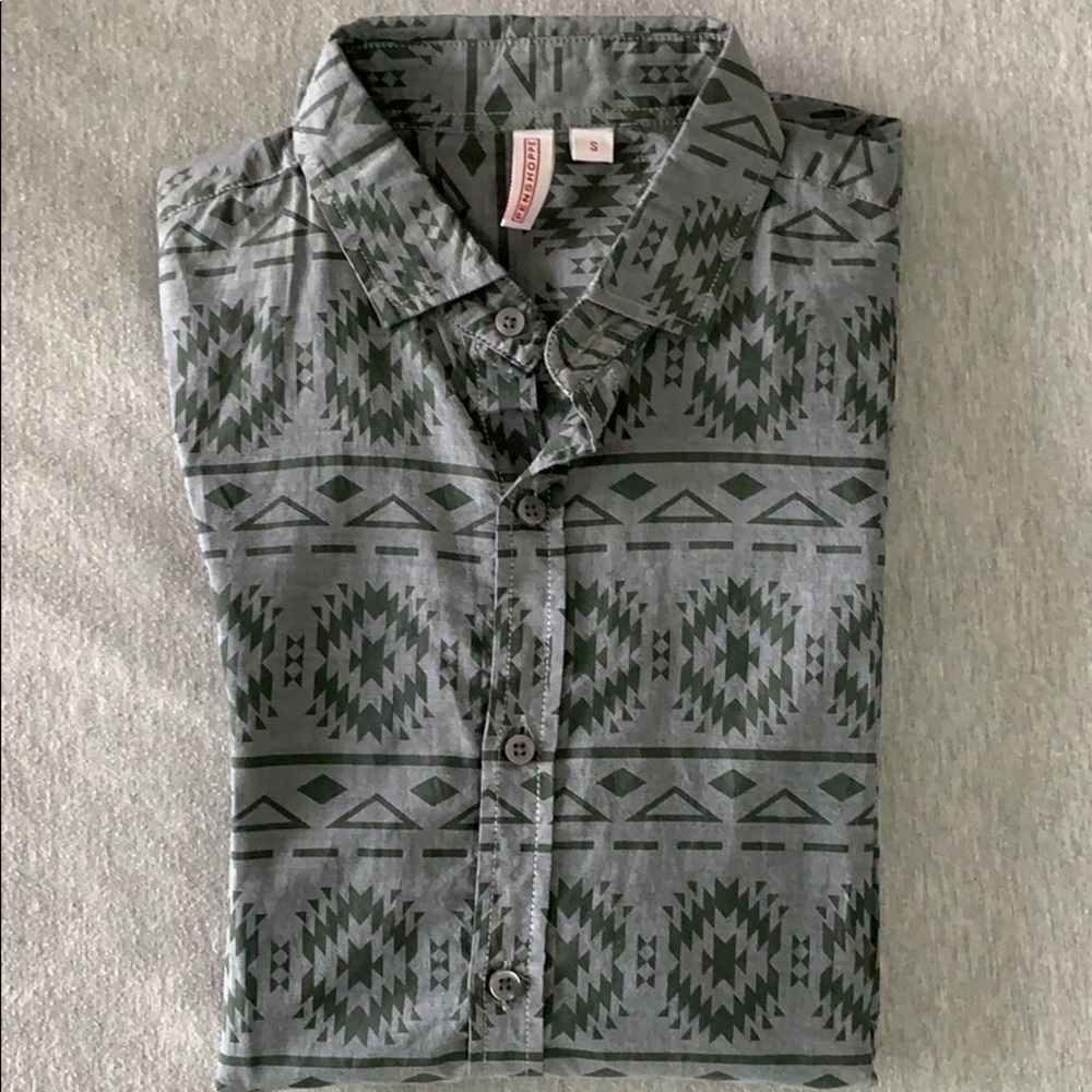 Tribal print long-sleeve shirt